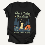 Printify T-Shirt Black / S Paws Under the Stars