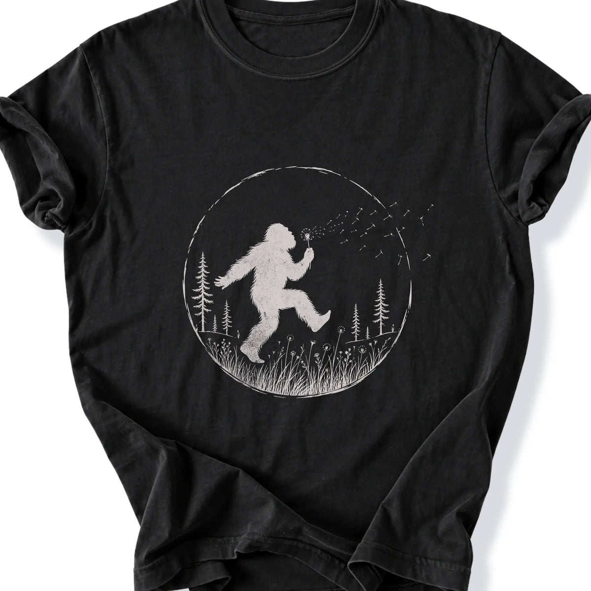 Printify T-Shirt Black / S Peaks Peckers Bigfoot - Frollicking Big Foot Dark
