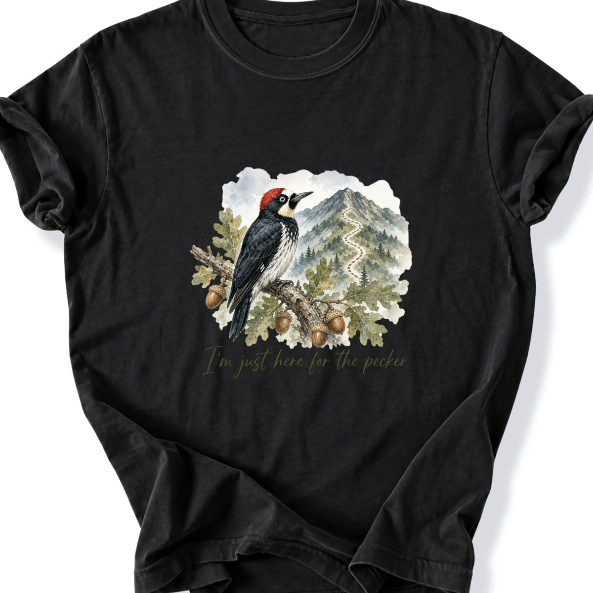 Printify T-Shirt Black / S Peaks Peckers Bigfoot - Pecker watercolor