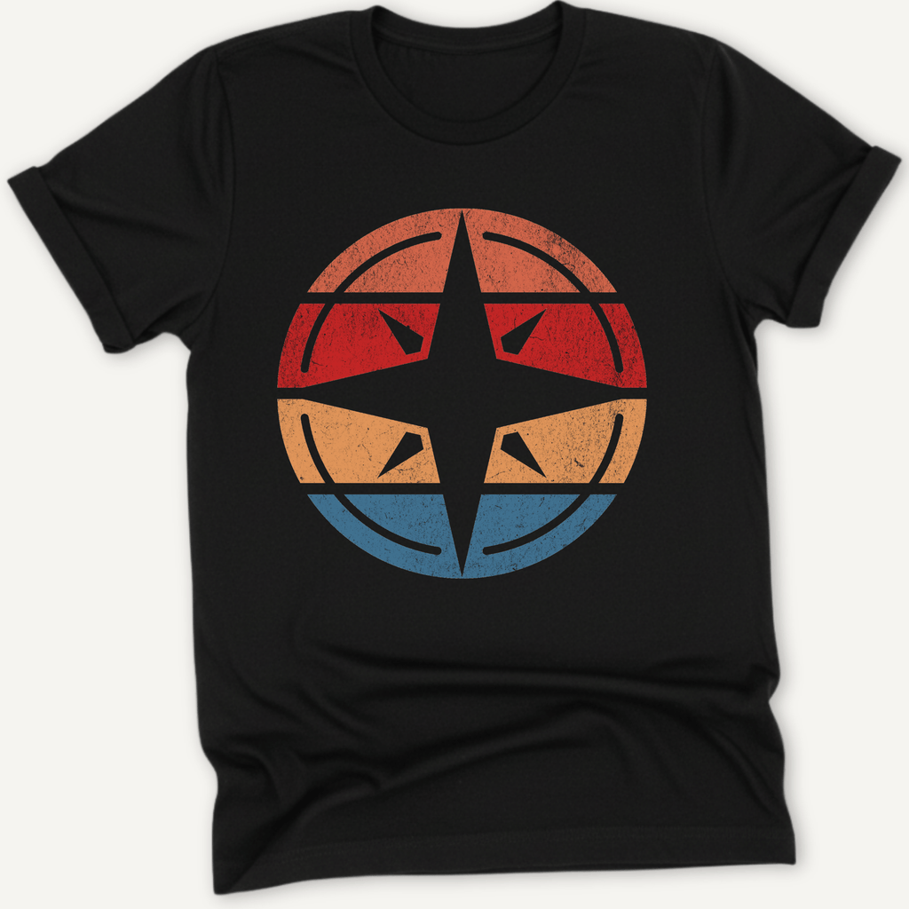 Printify T-Shirt Black / S Retro Sunset Compass