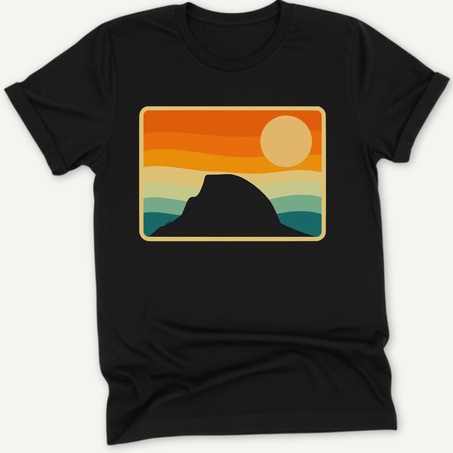 Printify T-Shirt Black / S Retro sunset Half Dome