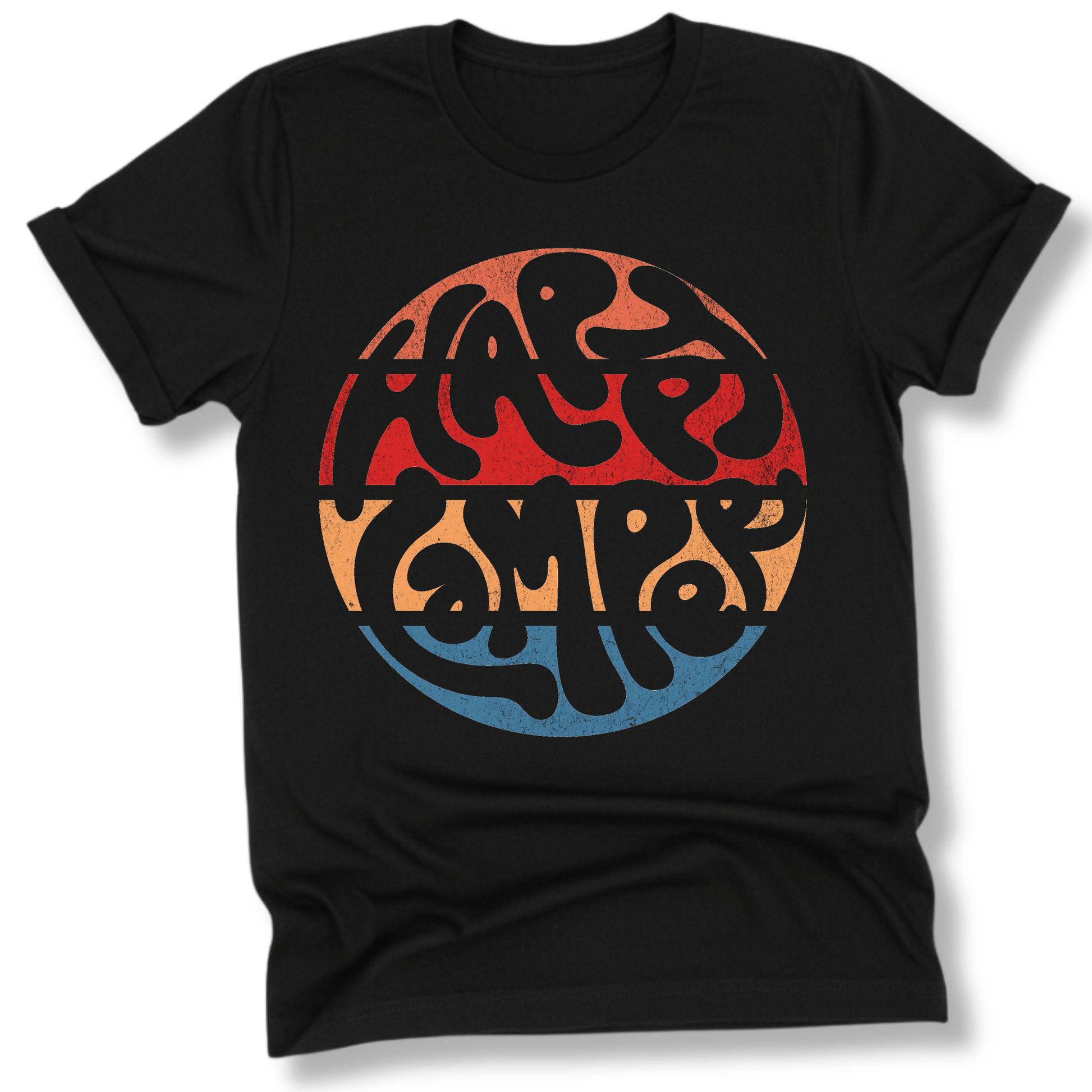 Printify T-Shirt Black / S Retro Sunset Happy Camper