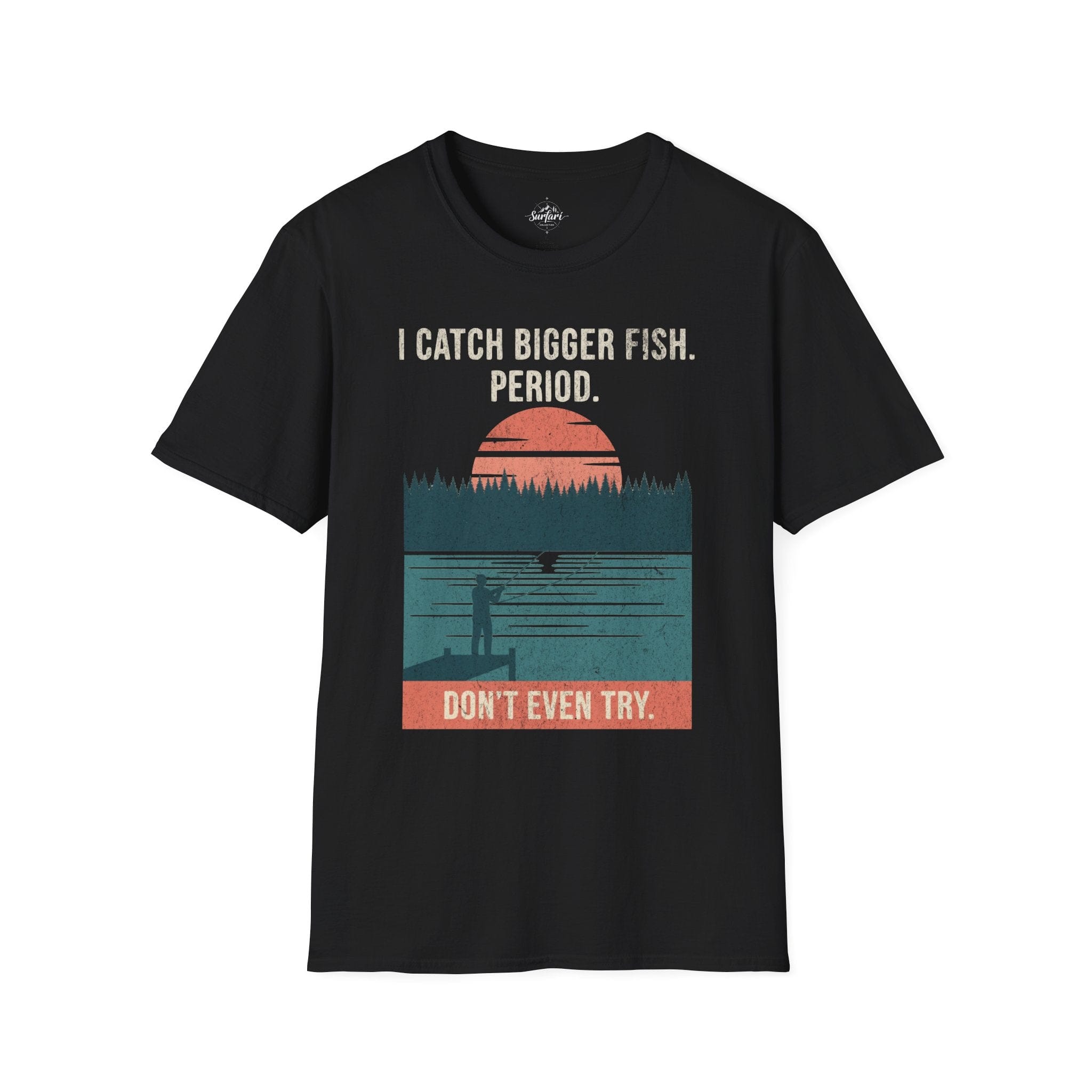 Printify T-Shirt Black / S Trump Hikes - Catching Bigger Fish Than You