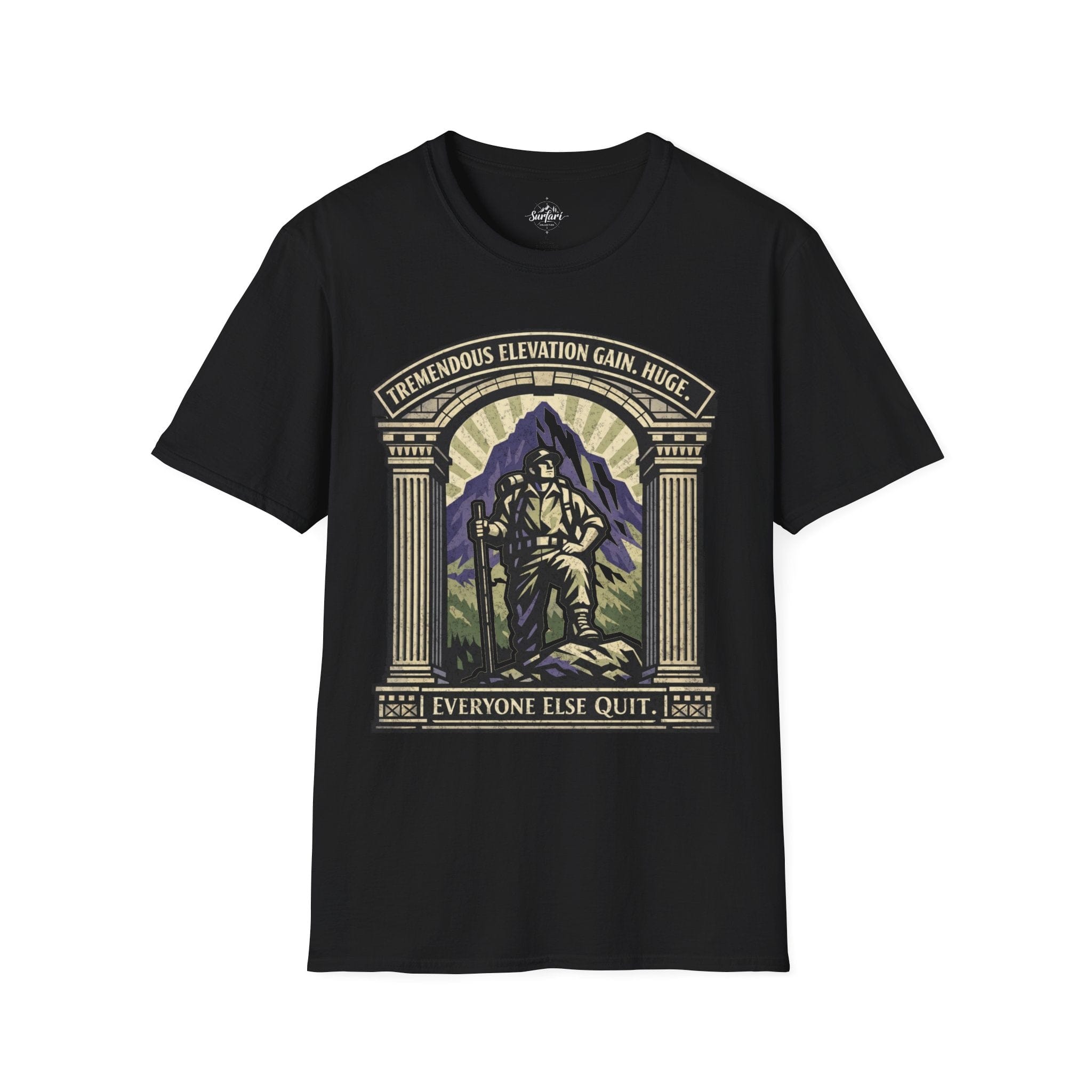 Printify T-Shirt Black / S Trump Hikes - Tremendous Elevation Gain