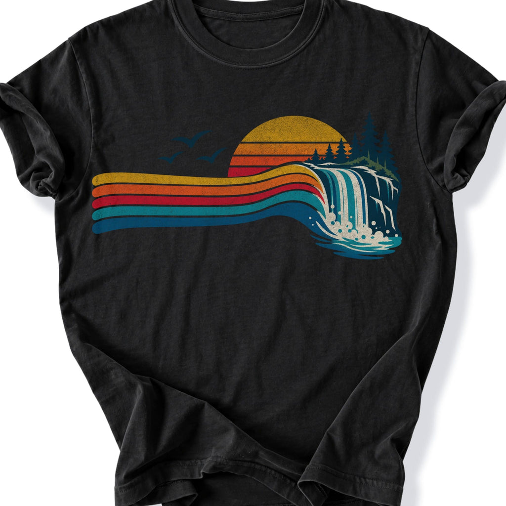 Printify T-Shirt Black / S Waterfall Flow T-Shirt T-Shirt