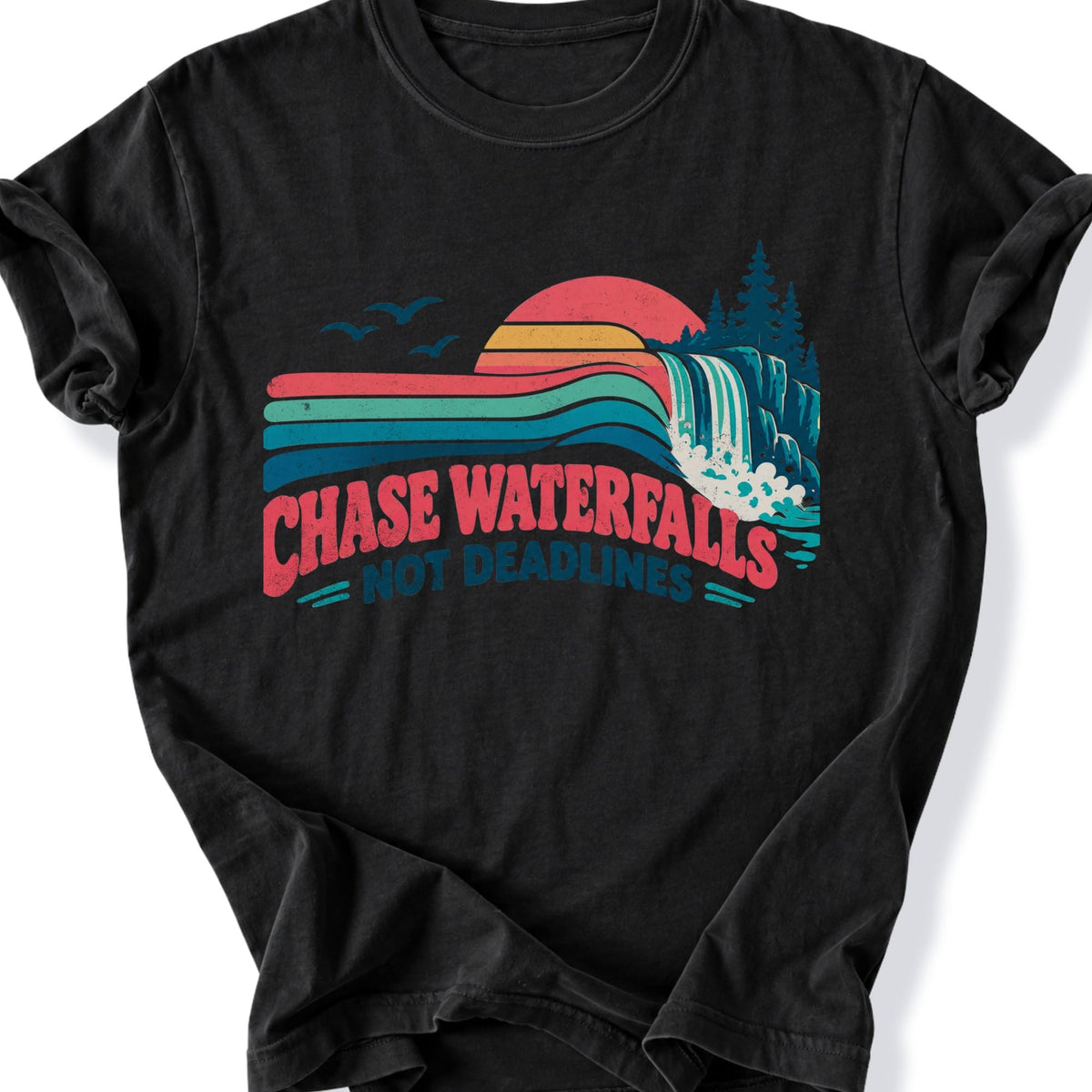 Printify T-Shirt Black / S Waterfall Life T-Shirt