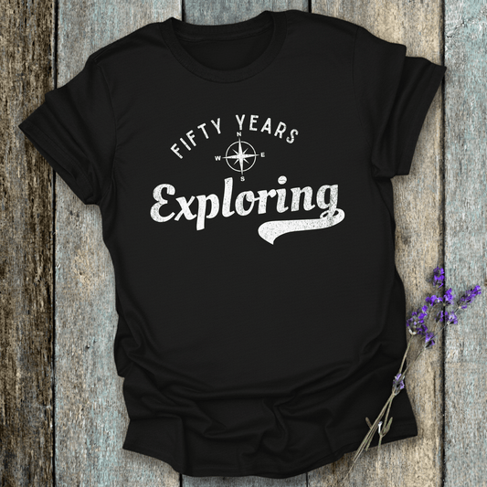 Printify T-Shirt Black / XS 50 Years Exploring