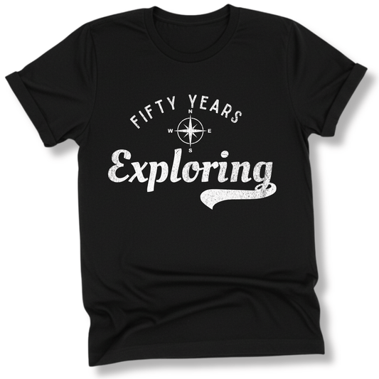 Printify T-Shirt Black / XS 50 Years Exploring