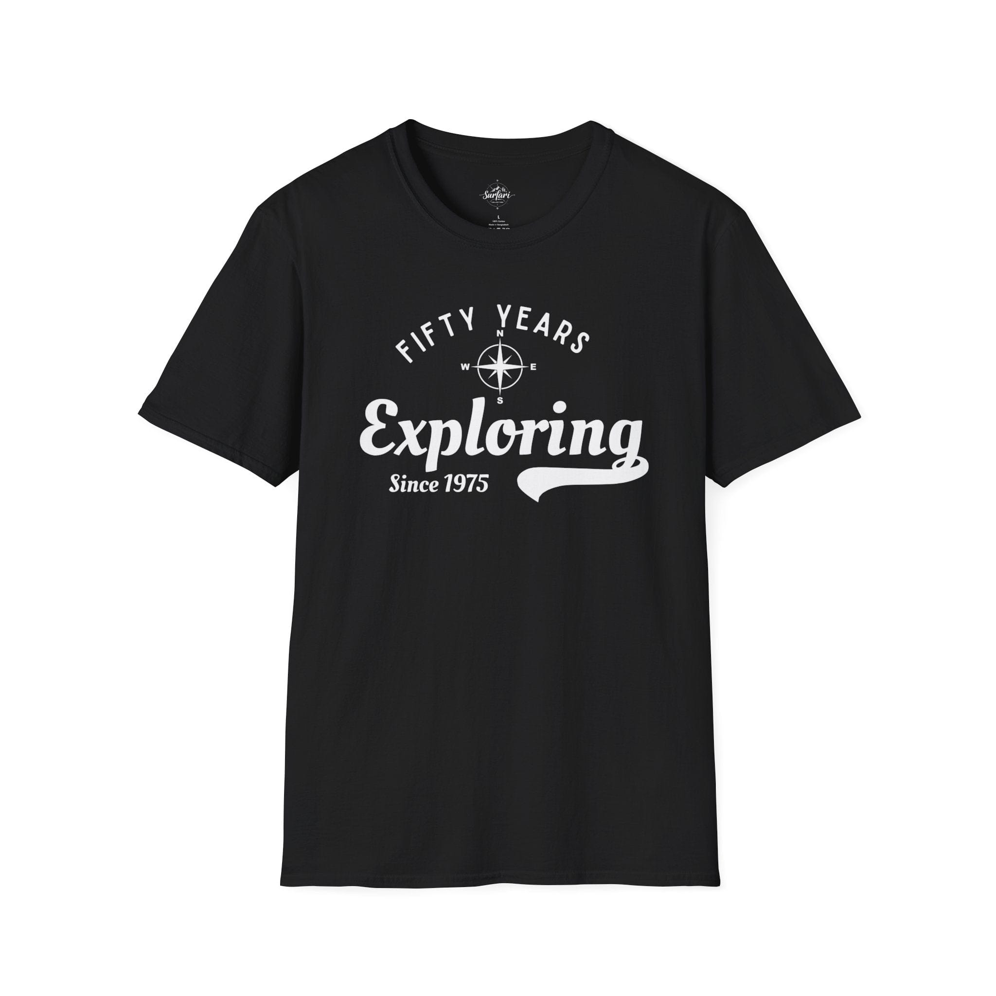 Printify T-Shirt Black / XS 50 Years Exploring Since 1975