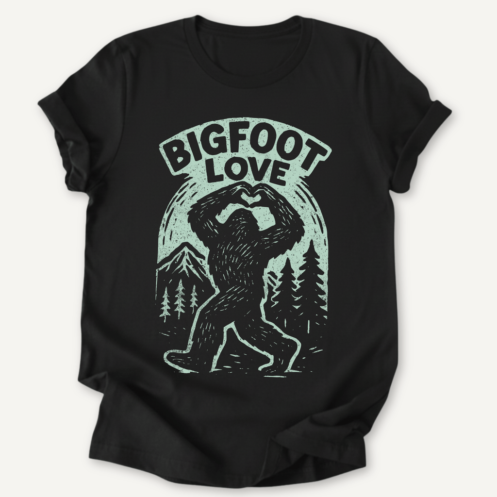Printify T-Shirt Black / XS Big Foot Love