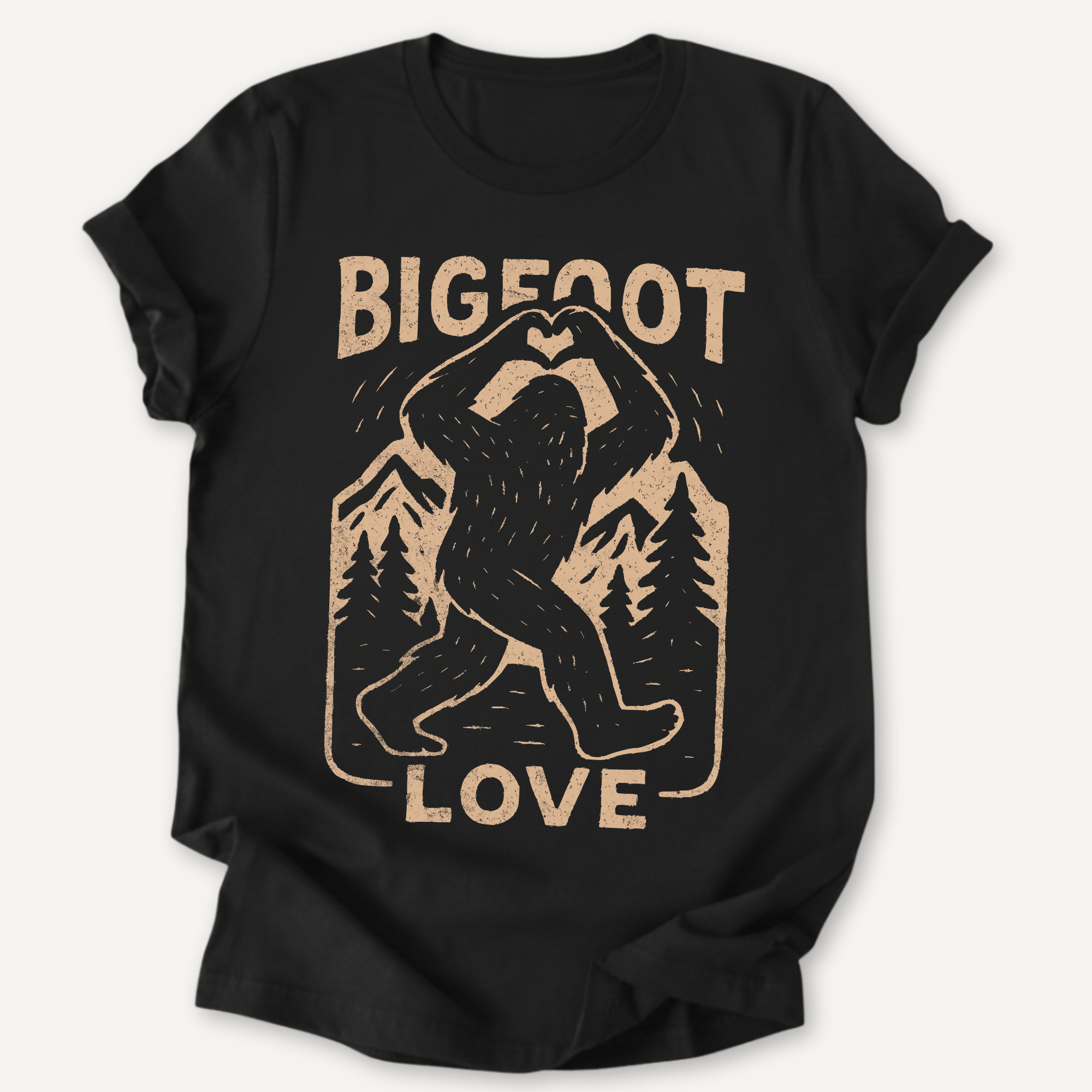 Printify T-Shirt Black / XS Big Foot Love Hiking
