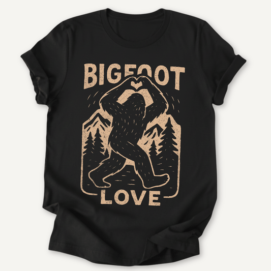 Printify T-Shirt Black / XS Big Foot Love Hiking