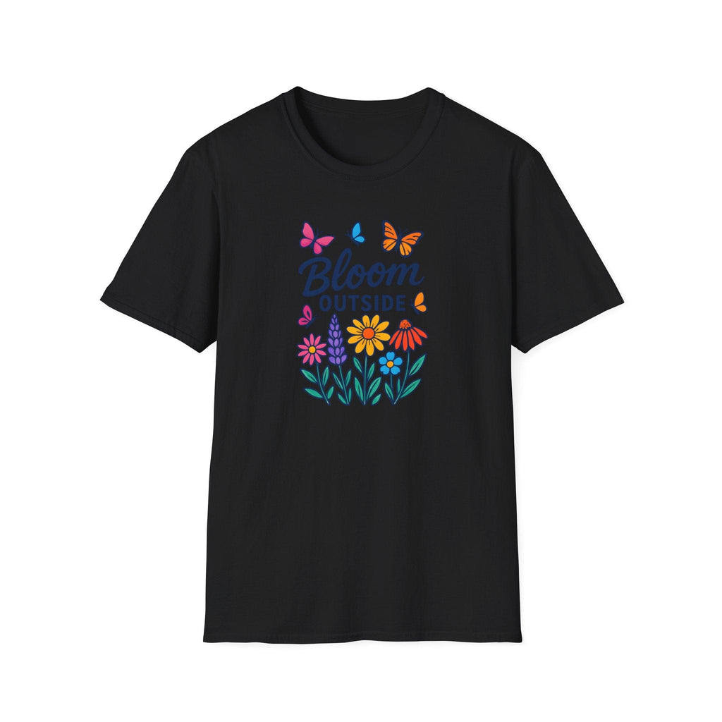Printify T-Shirt Black / XS Bloom Outside Flowers T-Shirt