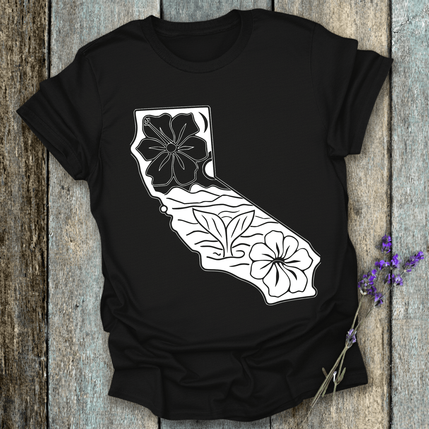 Printify T-Shirt Black / XS California Whale Tail T-Shirt