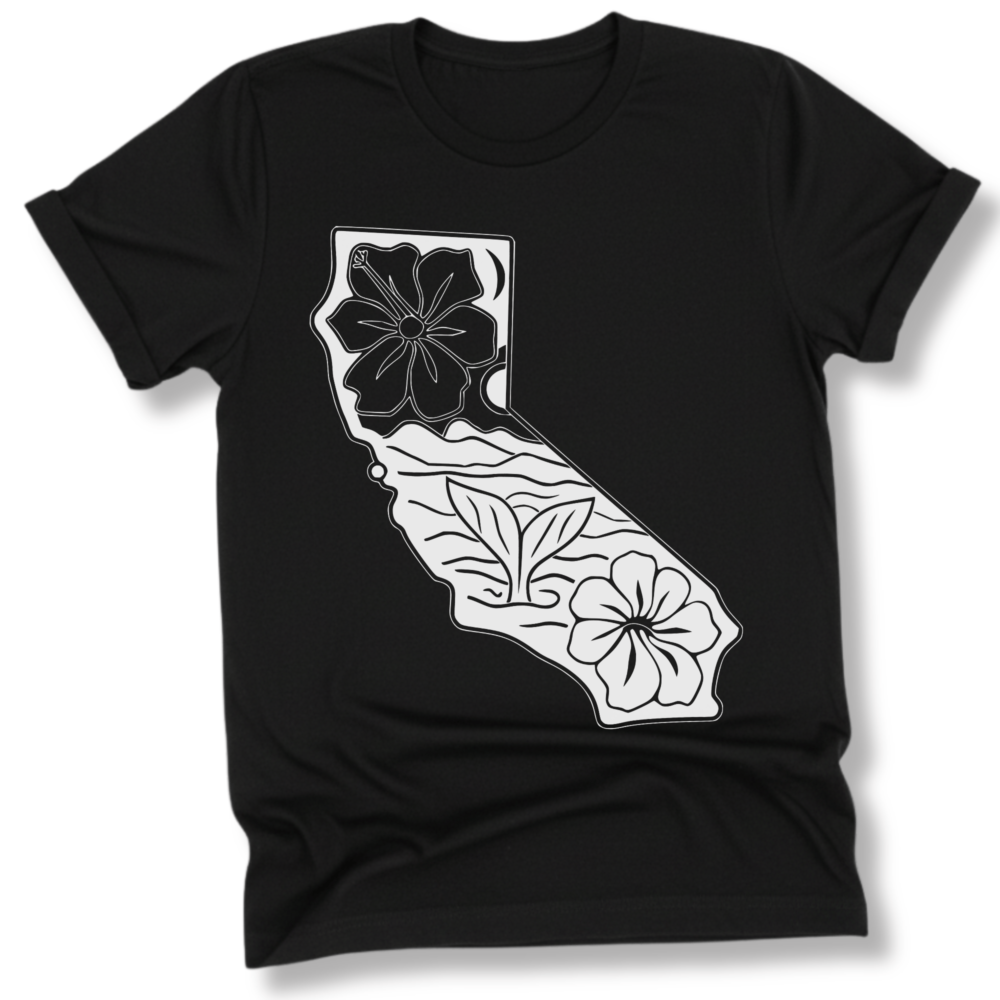Printify T-Shirt Black / XS California Whale Tail T-Shirt