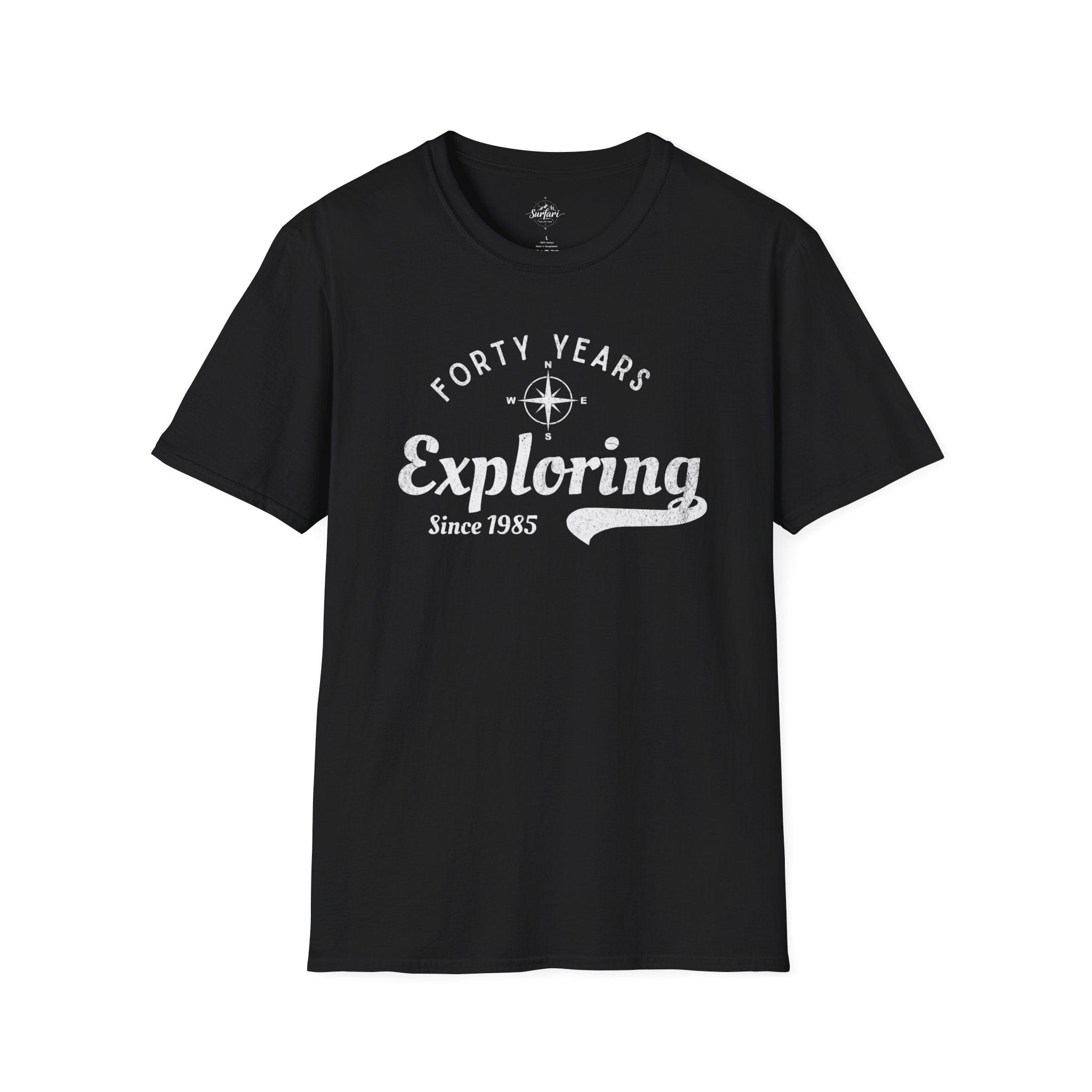 Printify T-Shirt Black / XS Exploring Since 1985