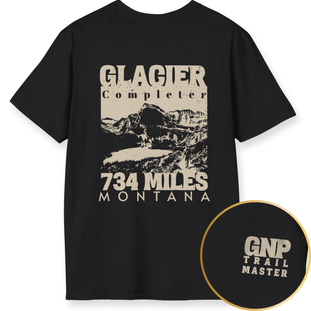 Printify T-Shirt Black / XS Glacier National Park Trail Completer