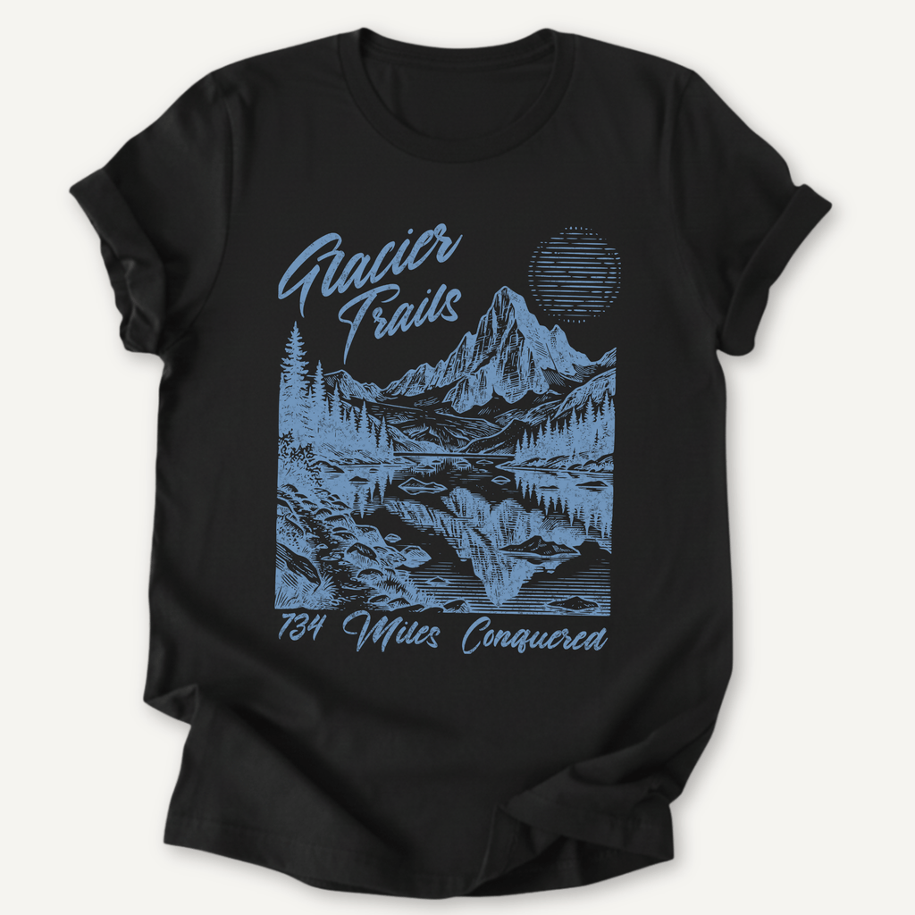 Printify T-Shirt Black / XS Glacier Trail Finisher