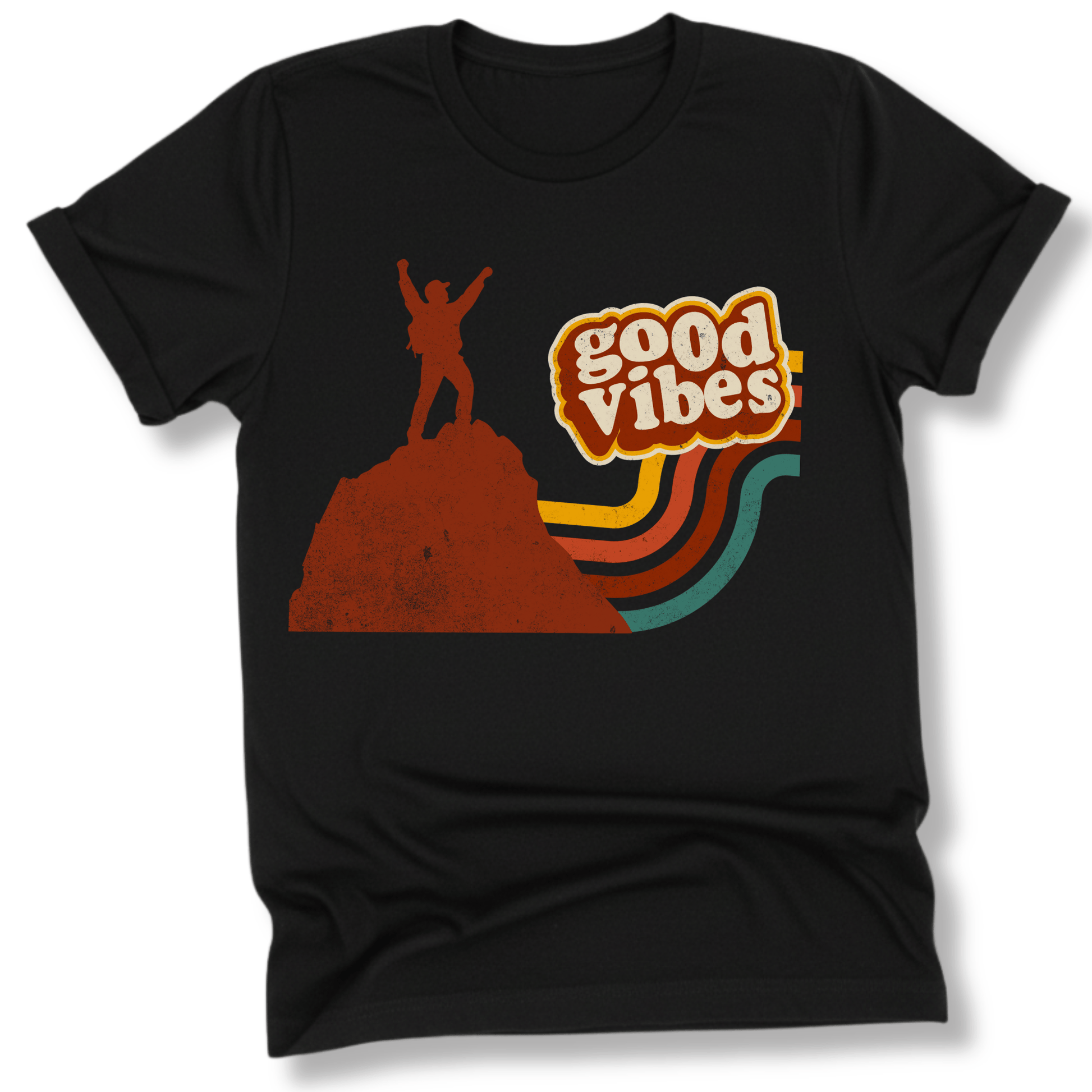 Printify T-Shirt Black / XS Good Vibes Hiker