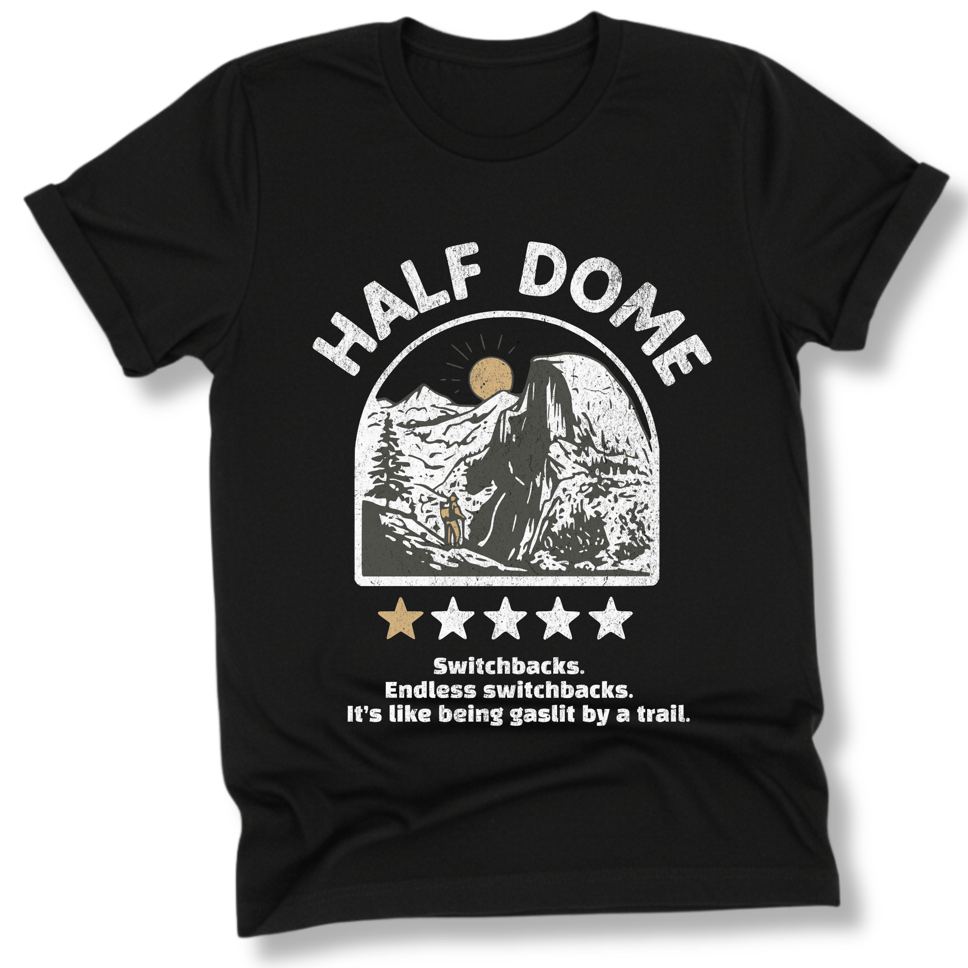 Printify T-Shirt Black / XS Half Dome 1 Star T-Shirt