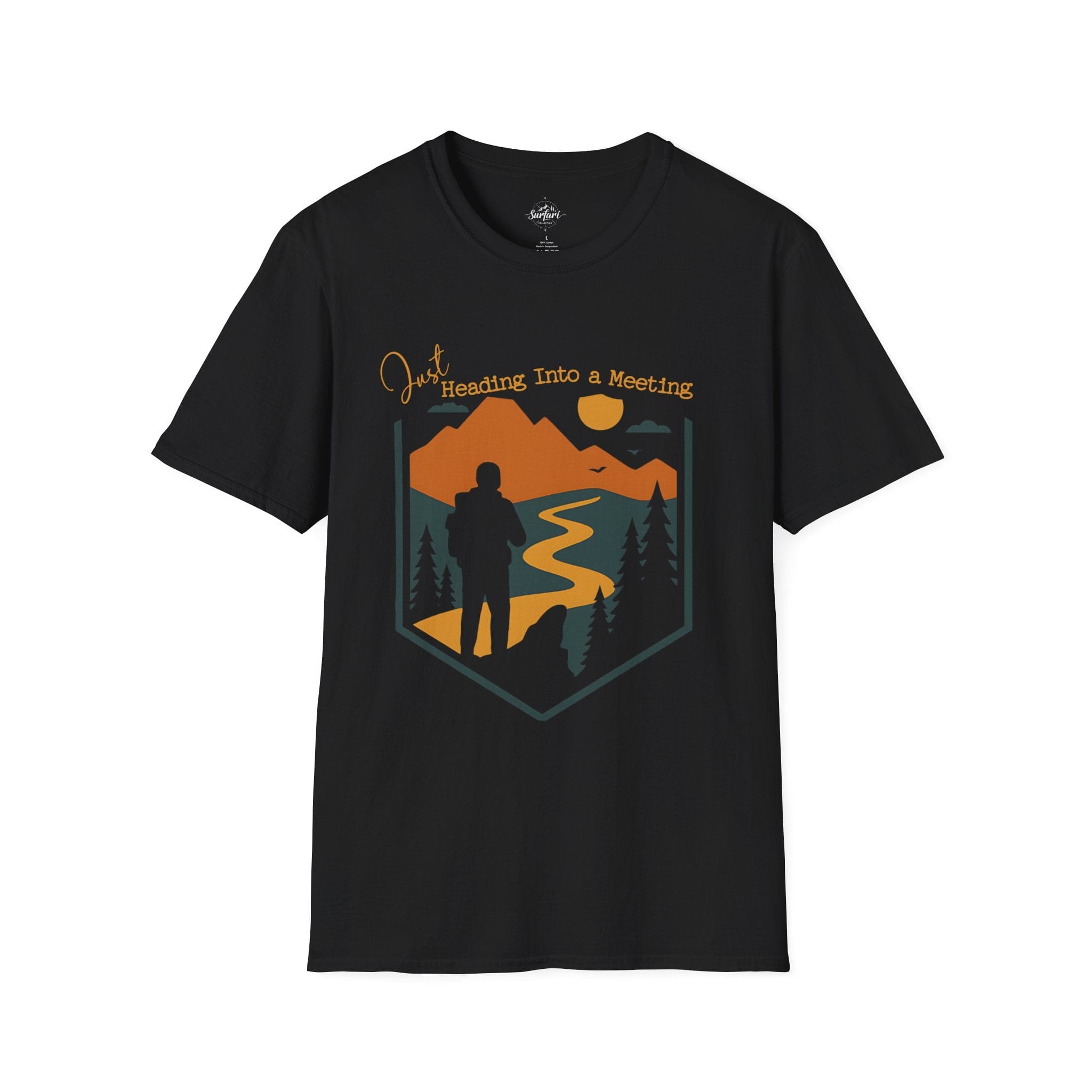 Printify T-Shirt Black / XS Heading into a meeting - hiker