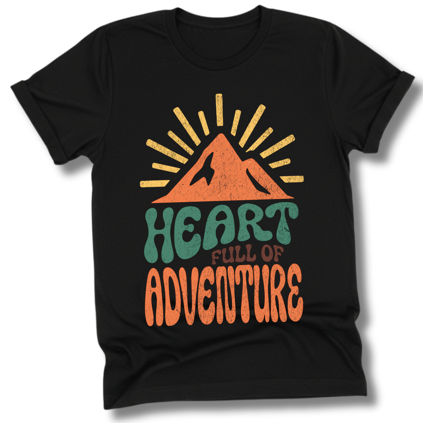 Printify T-Shirt Black / XS Heart Full of Adventure
