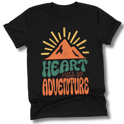 Printify T-Shirt Black / XS Heart Full of Adventure