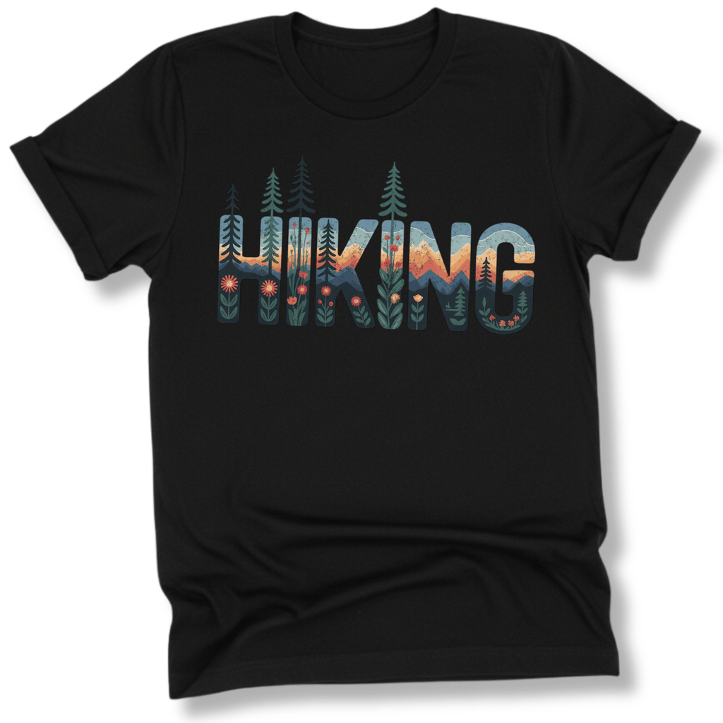 Printify T-Shirt Black / XS Hiking!