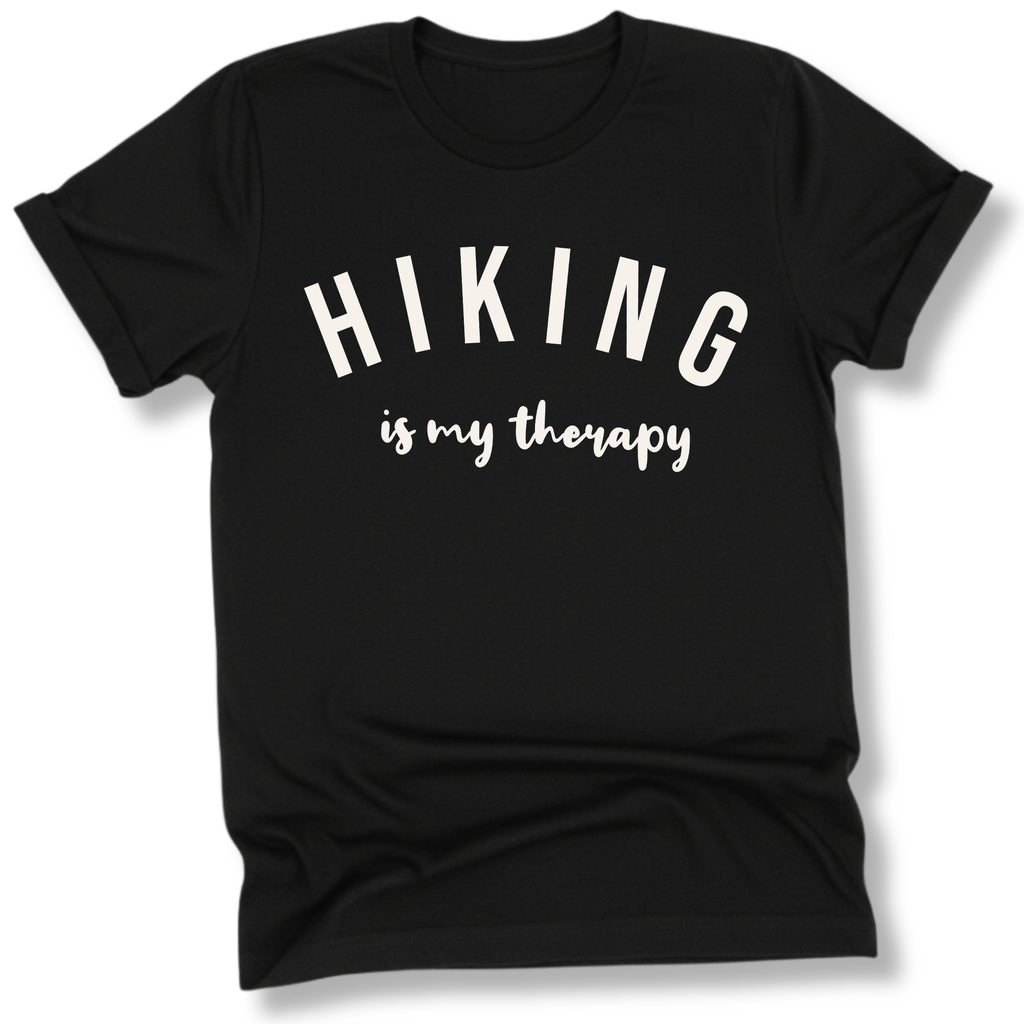 Printify T-Shirt Black / XS Hiking is my therapy