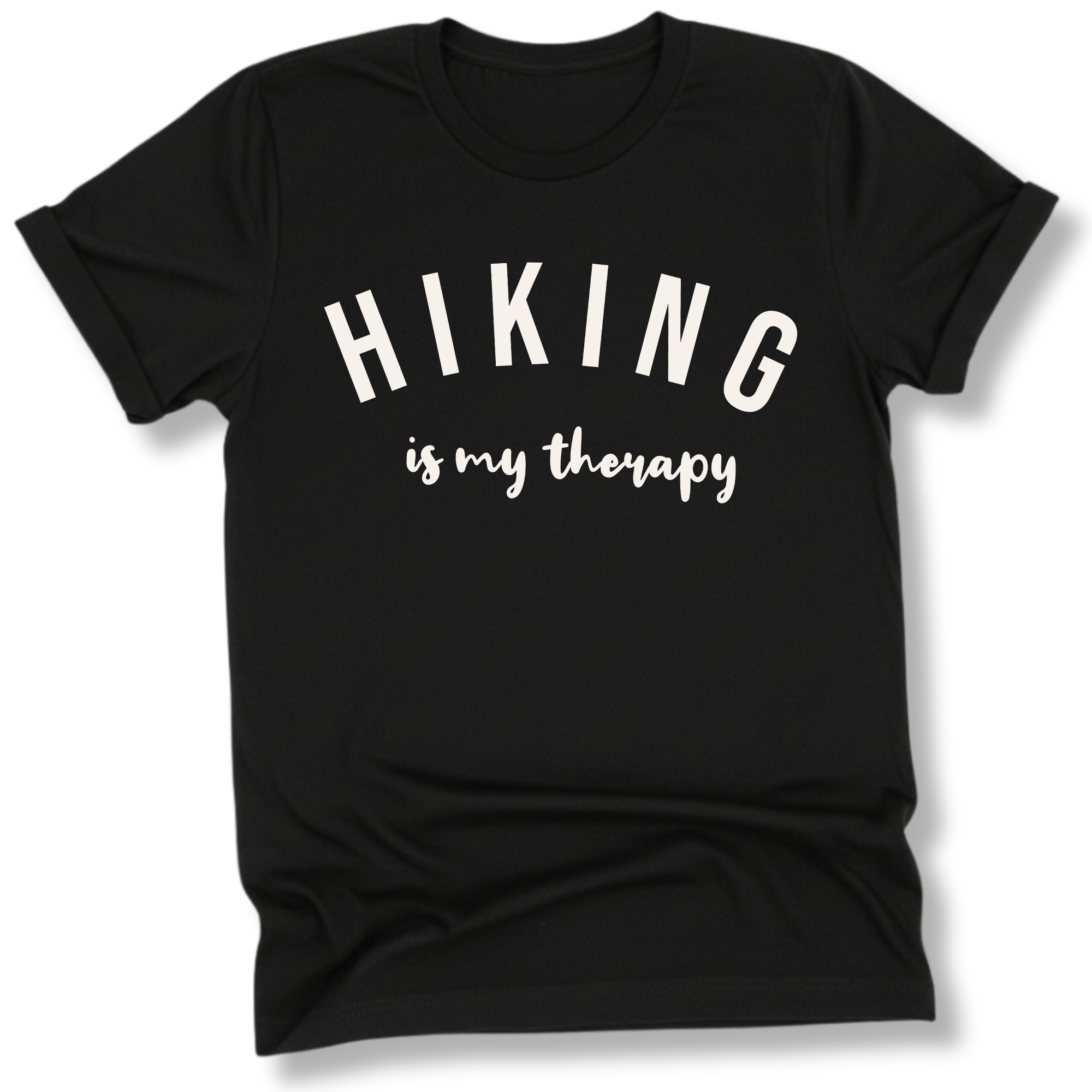 Printify T-Shirt Black / XS Hiking is my therapy