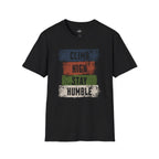 Printify T-Shirt Black / XS Hiking T-Shirt - Climb High, Stay Humble Inspirational Shirt