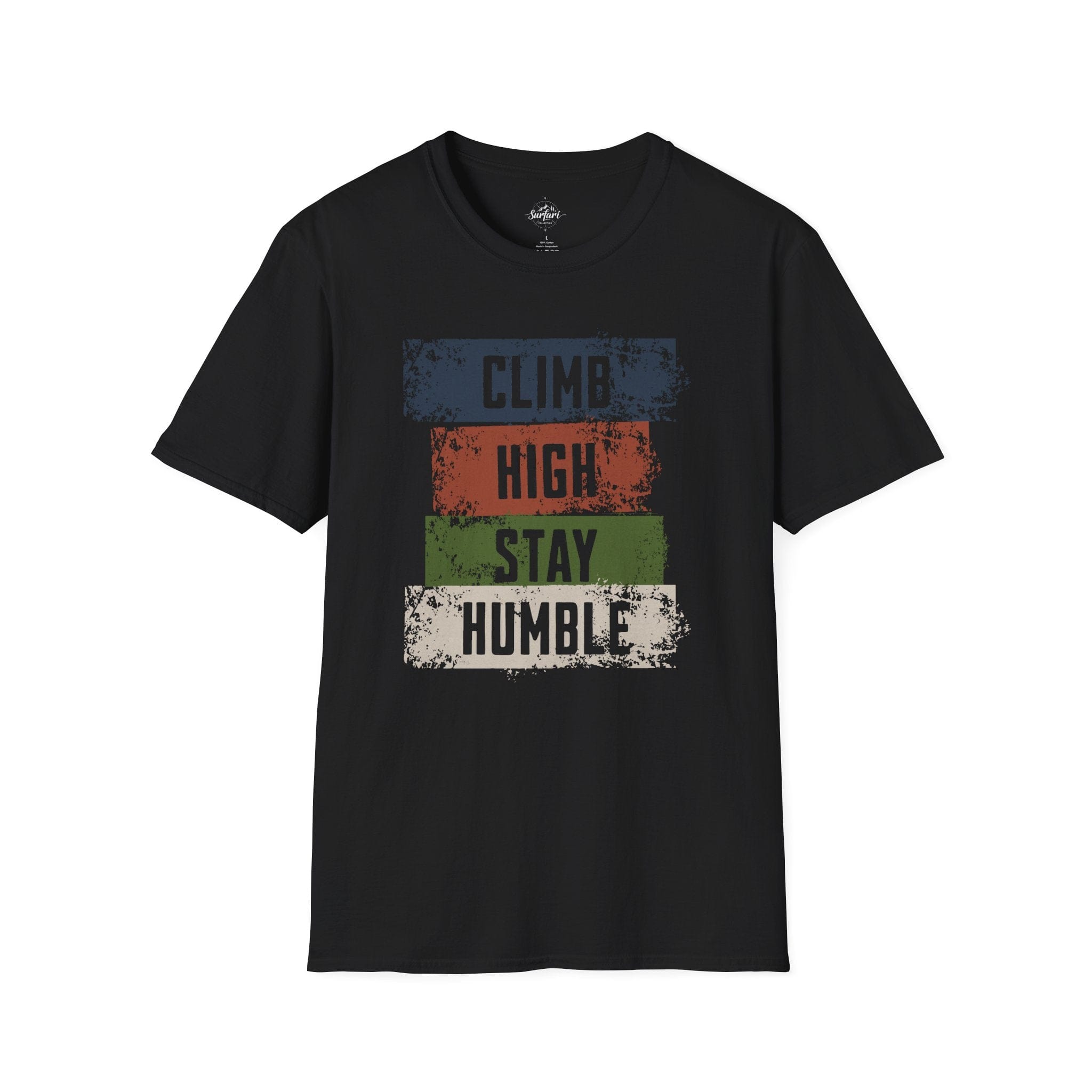 Printify T-Shirt Black / XS Hiking T-Shirt - Climb High, Stay Humble Inspirational Shirt