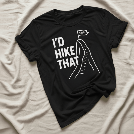 Printify T-Shirt Black / XS I'd Hike That, Angels Peak