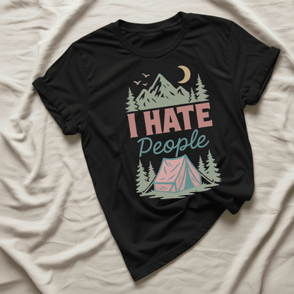 Printify T-Shirt Black / XS I hate people