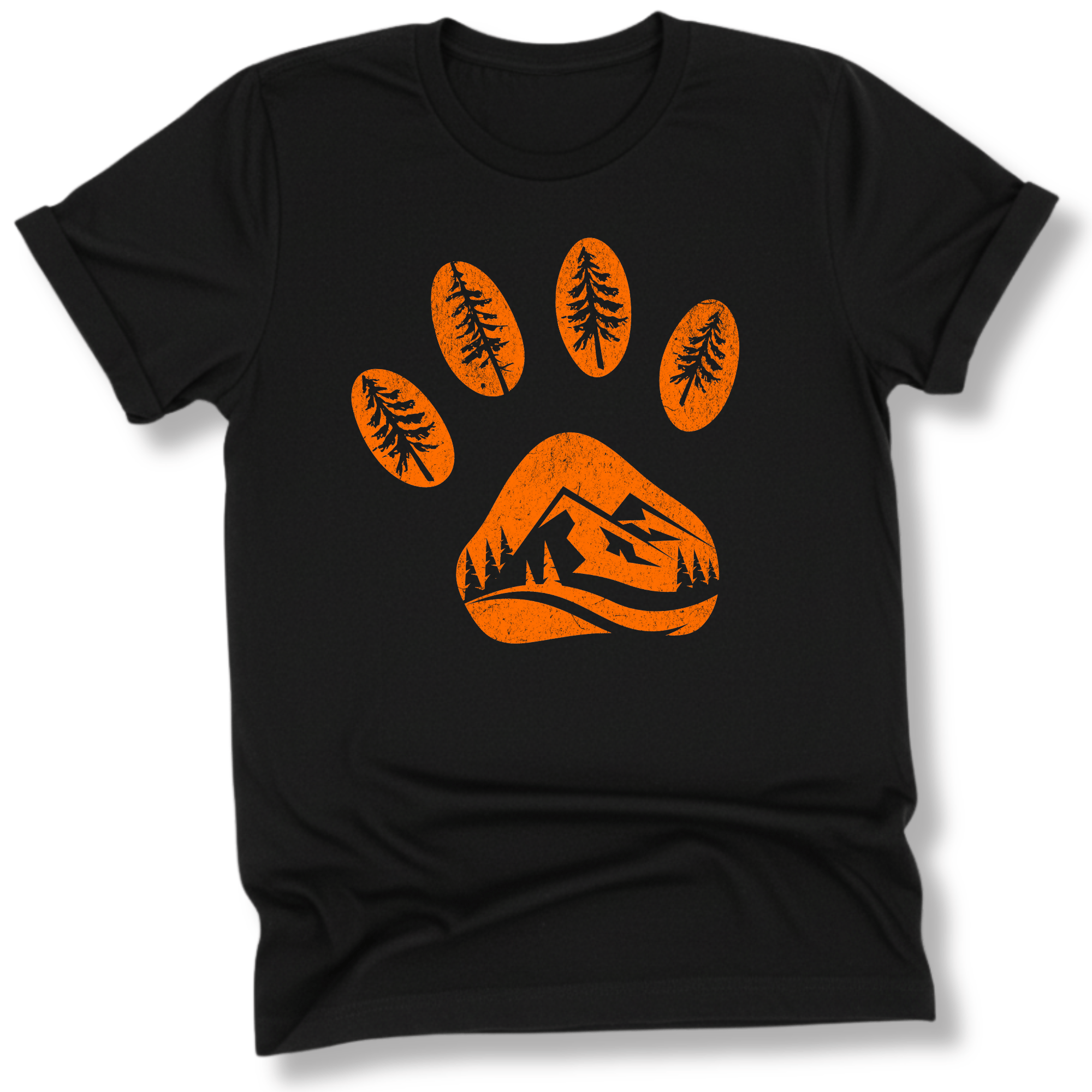 Printify T-Shirt Black / XS Mountain Dog paw print