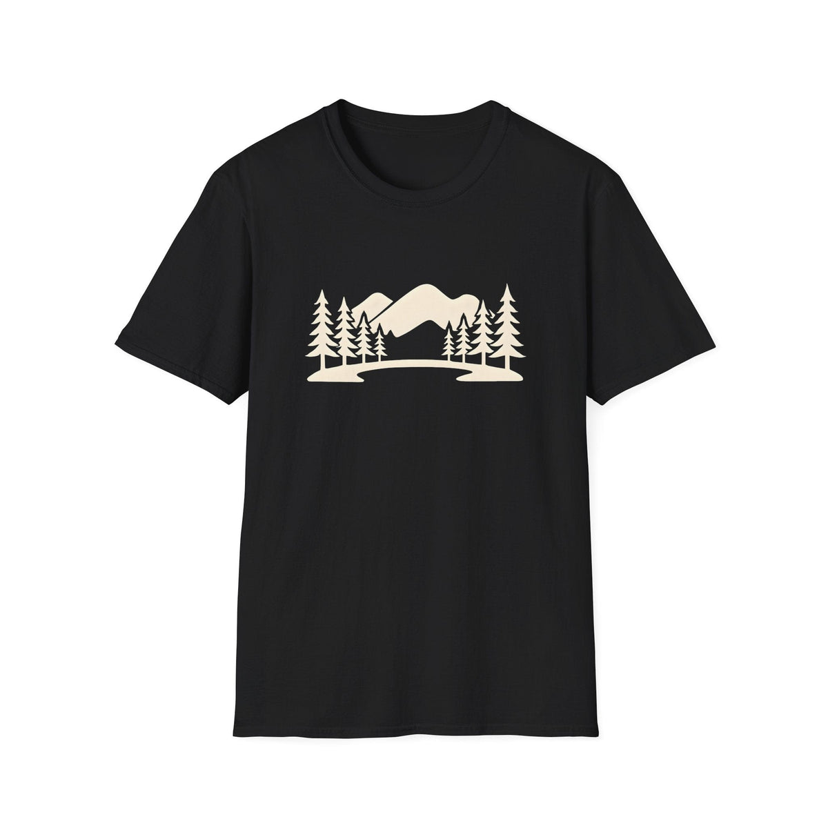 Printify T-Shirt Black / XS Mountain Lake Landscape T-Shirt