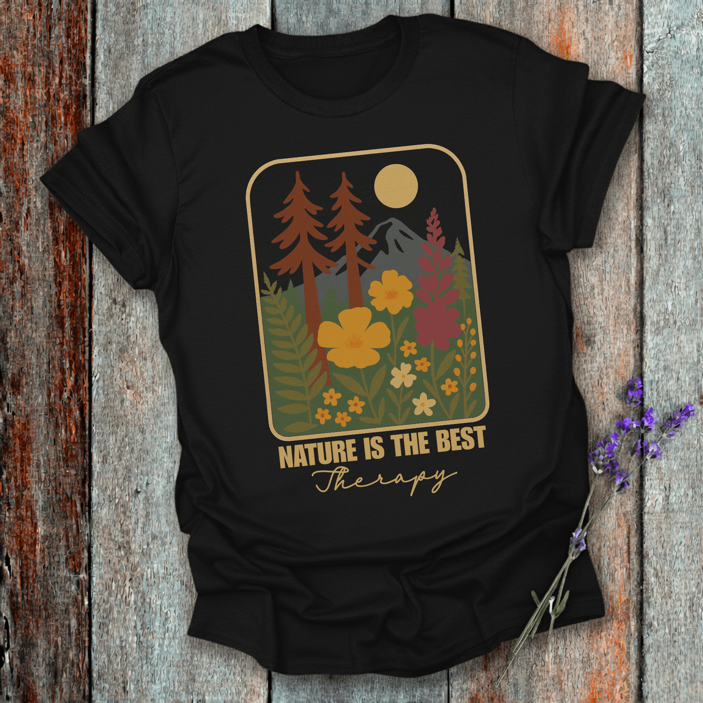 Printify T-Shirt Black / XS Nature is my therapy