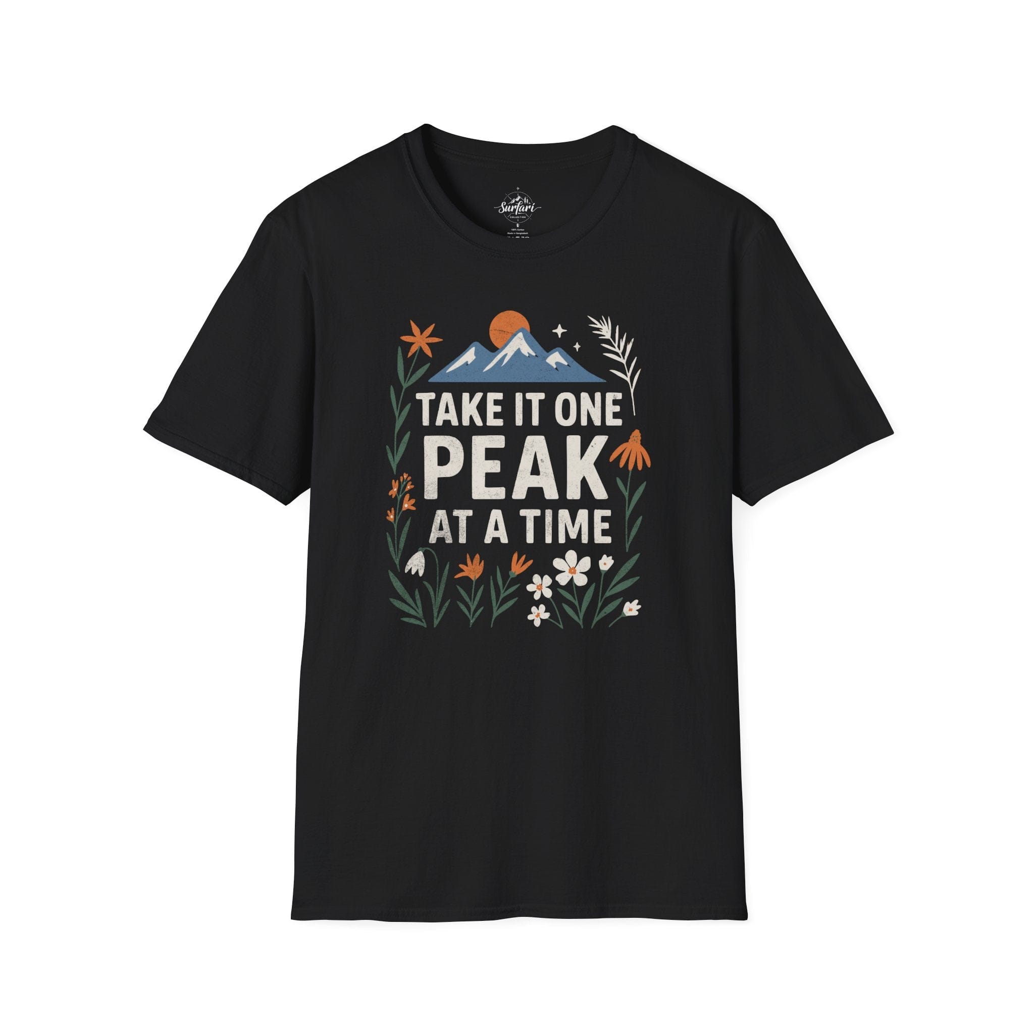 Printify T-Shirt Black / XS One peak at a time