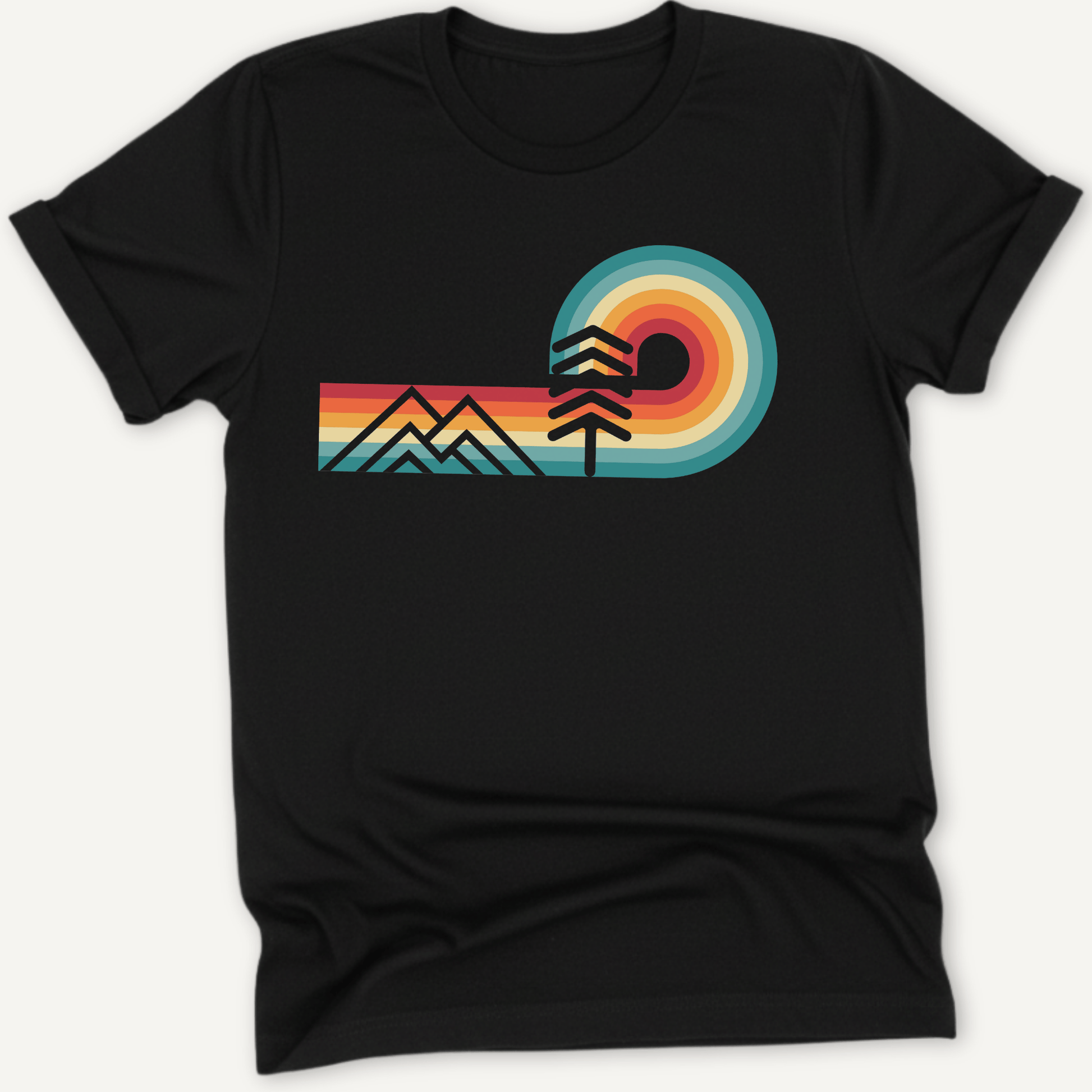 Printify T-Shirt Black / XS Rainbows & Mountains