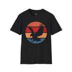 Printify T-Shirt Black / XS Retro Sunset Bald Eagle