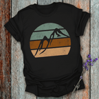 Printify T-Shirt Black / XS Retro Sunset Mountains