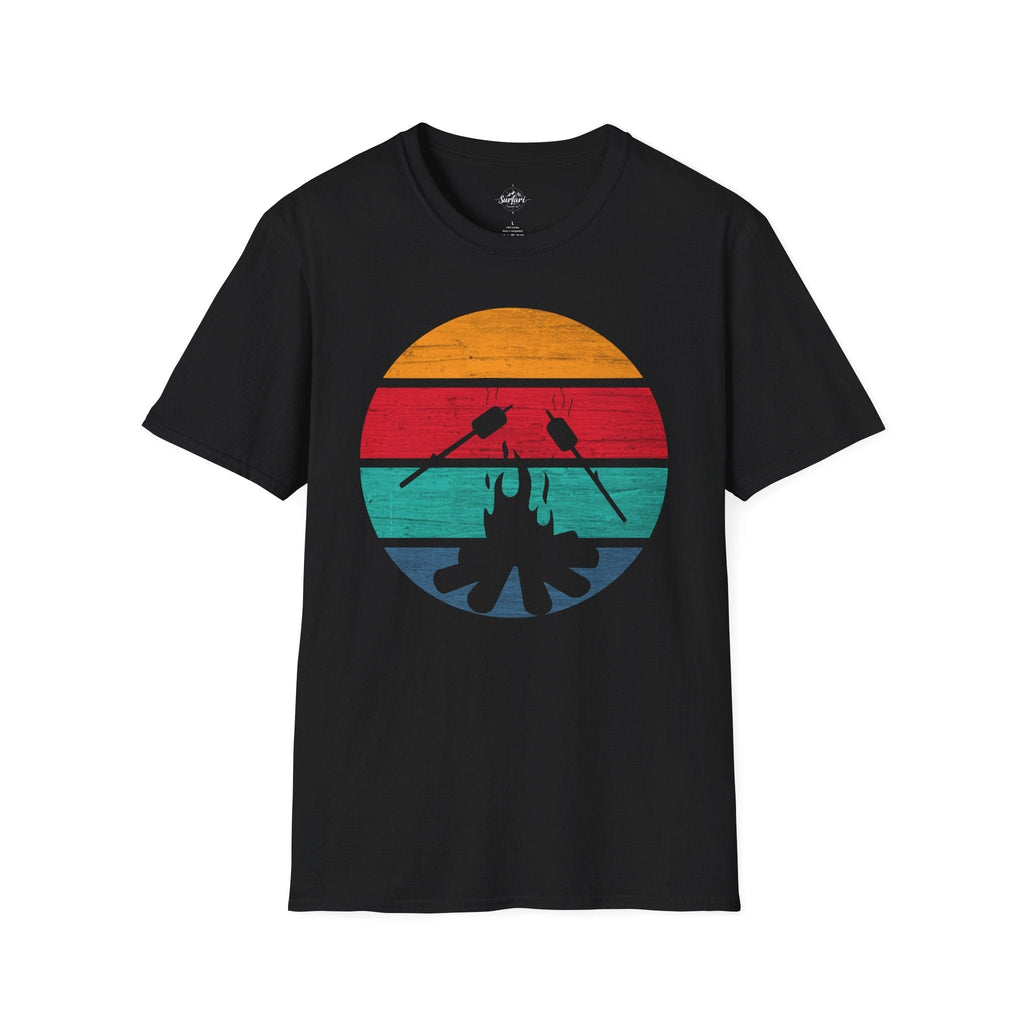 Printify T-Shirt Black / XS Retro Sunset Roasted Marshmallows