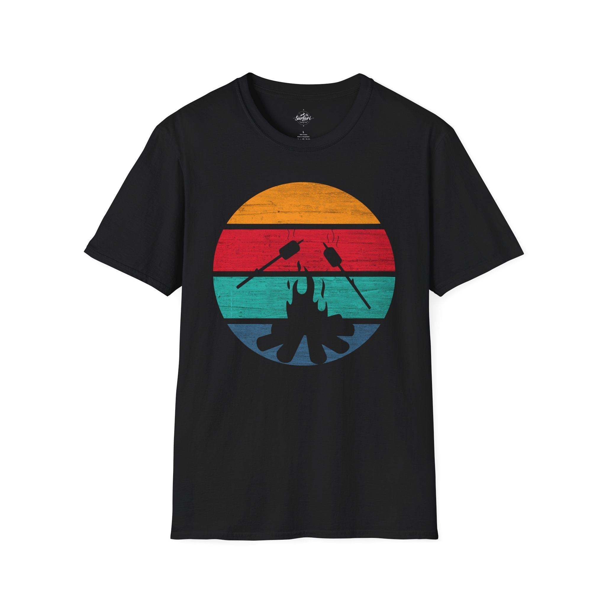 Printify T-Shirt Black / XS Retro Sunset Roasted Marshmallows