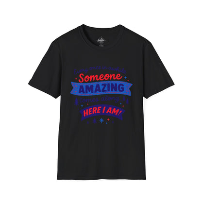 Printify T-Shirt Black / XS Someone Amazing, Patriotic edition