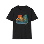 Printify T-Shirt Black / XS Sunset Mountain Scene T-Shirt