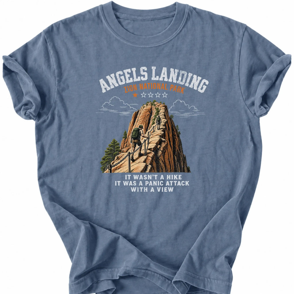 Printify T-Shirt Blue Jean / S 1 star - Angels Landing Panic Attack light shirts