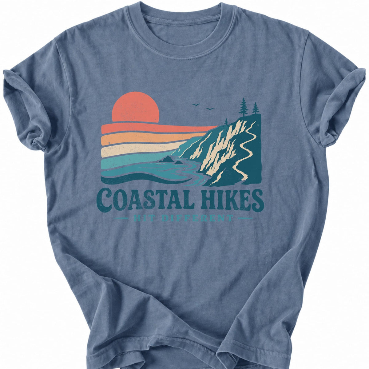Printify T-Shirt Blue Jean / S Coastal Hikes T-Shirt