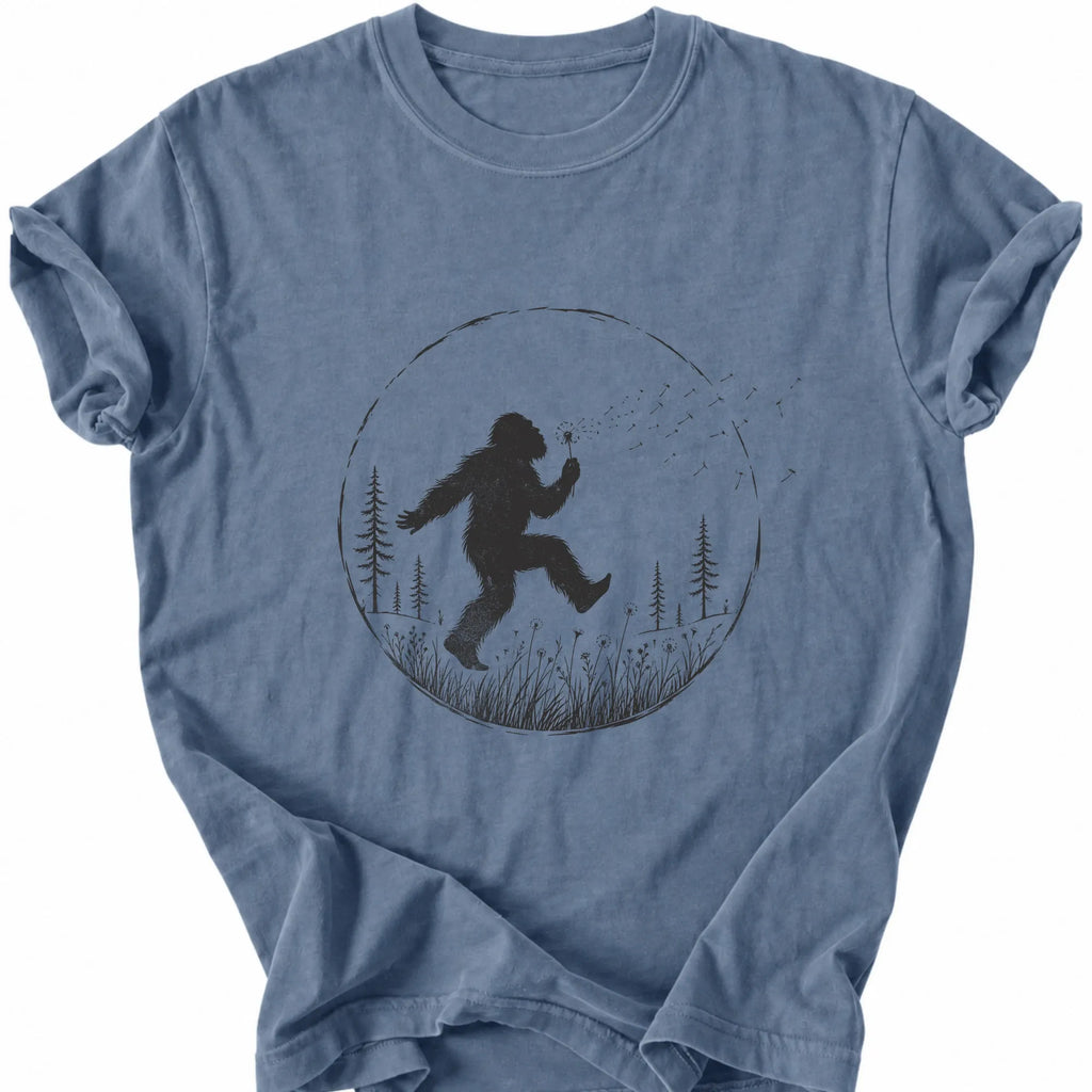 Printify T-Shirt Blue Jean / S Peaks Peckers Bigfoot - Frollicking Big Foot Dark