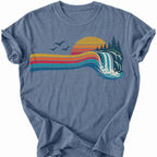 Printify T-Shirt Blue Jean / S Waterfall Flow T-Shirt T-Shirt