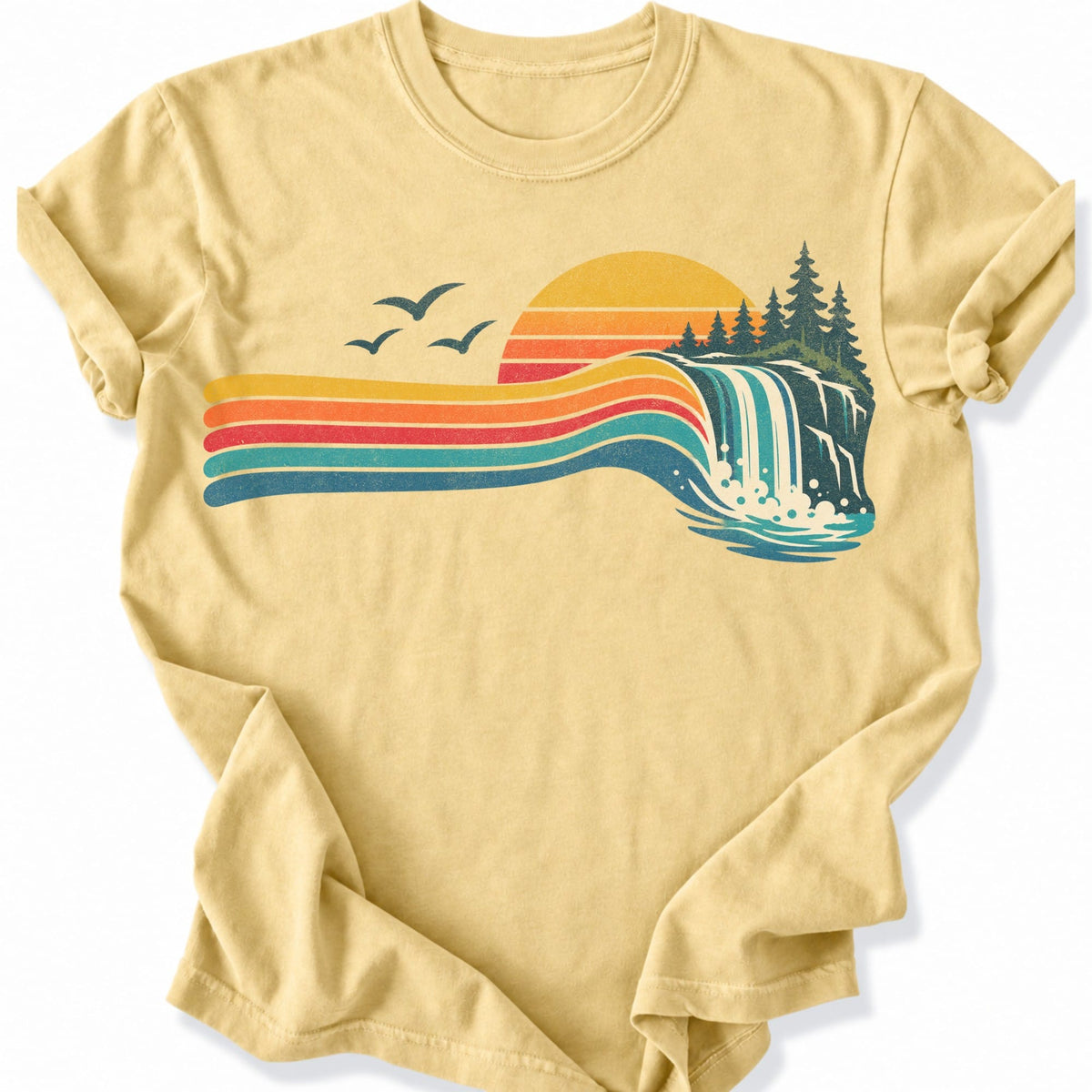 Printify T-Shirt Butter / S Waterfall Flow T-Shirt T-Shirt
